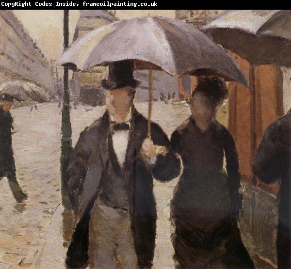 Gustave Caillebotte Detail of Rainy day in Paris